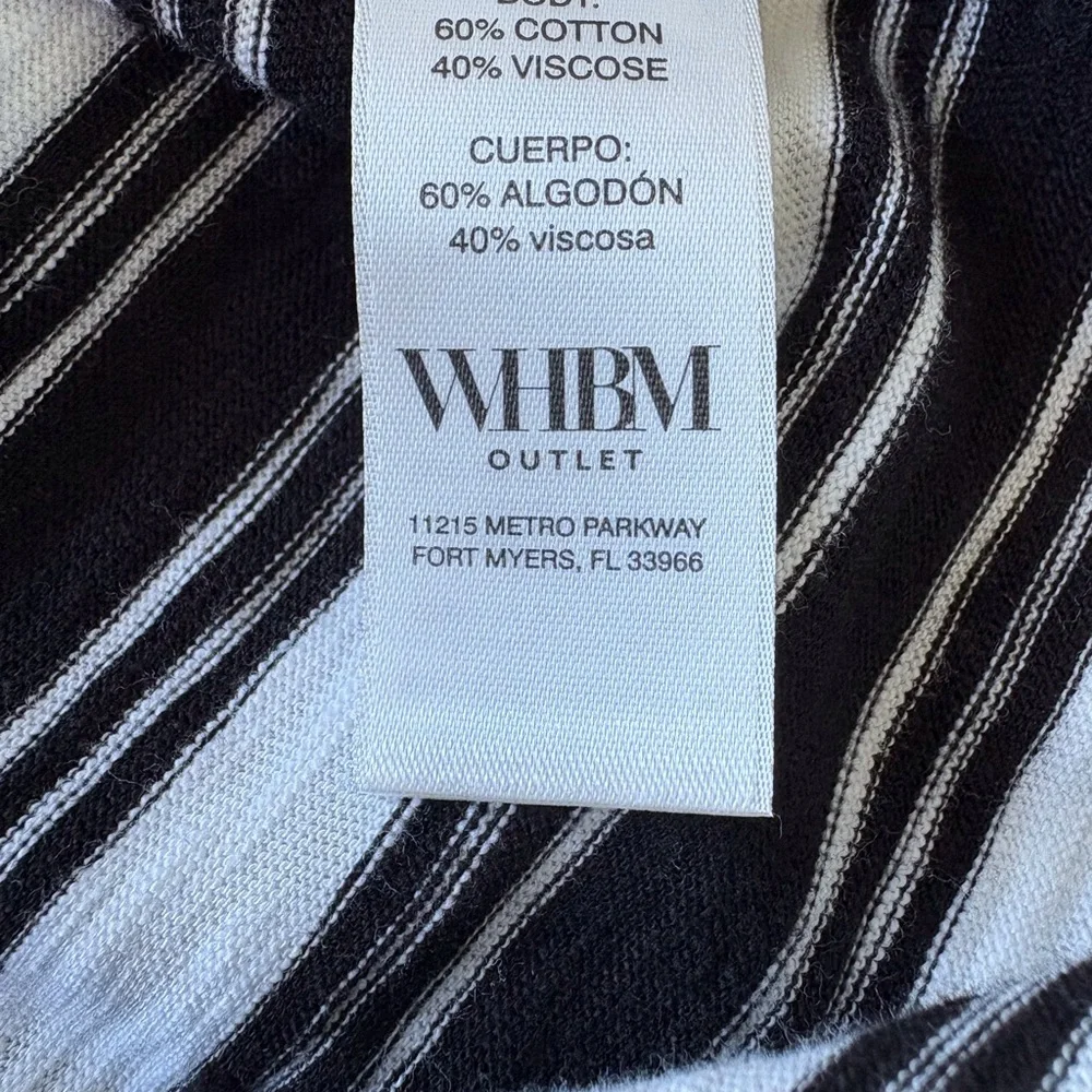 White House Black Market‎ XL Sleeveless Ruffle V Neck Stripe Tank Casual Beach